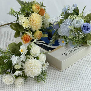 <span class=keywords><strong>Bouquet</strong></span> <span class=keywords><strong>de</strong></span> <span class=keywords><strong>fleurs</strong></span> artificielles en soie, roses et hortensias mélangés, pour centre <span class=keywords><strong>de</strong></span> table, décoration <span class=keywords><strong>de</strong></span> fête et <span class=keywords><strong>de</strong></span> mariage - Product Image 4