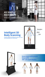 ป้ายดิจิตอลกระจกติดตั้งเสมือนจริง 65 นิ้ว <span class=keywords><strong>VR</strong></span> ประสบการณ์ร้านค้า 3D โฆษณาแบบโต้ตอบอัจฉริยะเครื่อง All-in-one - Product Image 2