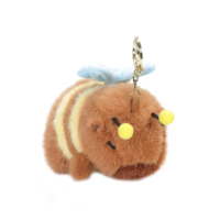 Porte-clés en peluche Capybara en coton PP, personnalisable, avec motif abeille, avec services OEM ODM