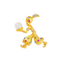 TIANSHE Broche Épingle de Sûreté Vintage Transfrontalière, Motif Lampe Magique Arabe et Elfe, pour Costume et Manteau Femme, avec Strass Colorés, Accessoire