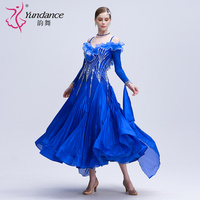 B-24124 personnalisé nouvelle robe en strass standard de danse de salon de haute qualité en mousseline de soie plissée longue robe de danse de salon à vendre