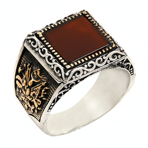 925K Sterling Silver Ottoman Empire Carnelian <b>Men</b> <b>Ring</b> - Product Image 2