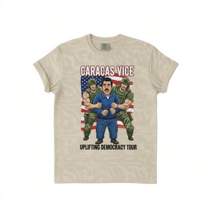 Maglietta grafica Caracas Vice unisex a maniche corte con scollo rotondo, stampa digitale, umorismo militare patriottico, streetwear, USA, Venezuela, unità - Product Image 2