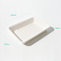 Conteneur d'emballage alimentaire moderne Oasis personnalisé 2000 ml, robuste, jetable, biodégradable, imperméable et résistant à la graisse, en bagasse