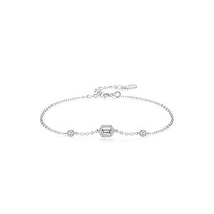 Pulsera de Cadena con Diseño Geométrico de Plata de Ley S925 y Circonita para Mujer, Joyería Sencilla para Uso Diario, Versión de Cobre Personalizable - Product Image 1