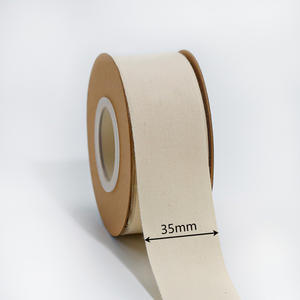 Nastro personalizzato di fabbrica di 100% di lusso in cotone organico in gros grain nastro regalo naturale con nastro di marca ecologico - Product Image 5