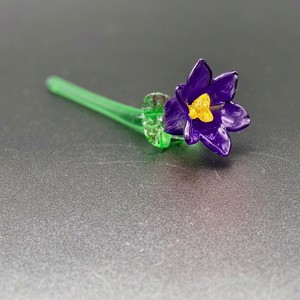 Decoración de Flores de Cristal Morado, Accesorio de Escritorio Hecho a Mano, Diseño Moderno, Pieza Única - Product Image 1