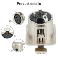 Connecteur de haute qualité nickelé 3pin Coaxial à XLR mâle/femelle Jack connecteur de montage sur panneau prise Audio prise haut-parleur R