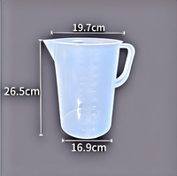 Bécher gradué en plastique transparent épaissi, bécher en polypropylène durable pour la mesure de liquides en laboratoire