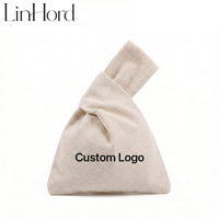 Bolsa Bento de Lona con Logotipo Personalizado, Bolso de Mano Minimalista y Duradero con Nudo, para Almuerzo, Almacenamiento Diario, Bolsa de Compras Reutilizable, Venta al Por Mayor, Grande