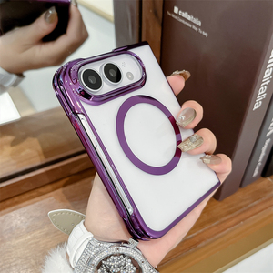 เคสใสขอบชุบเคลือบแม่เหล็กสำหรับ iPhone Duo Fold รองรับการชาร์จไร้สาย ป้องกันการกระแทก ฝาหลังใส PC - Product Image 3