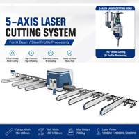Système de chargement et déchargement automatique FINCM, machine de découpe au laser à fibres CNC 3D 5 axes pour le perçage, le chanfreinage et le marquage des poutres en H, compatible Tekla