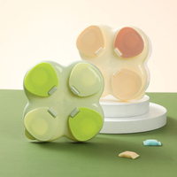 Boîte de rangement alimentaire durable et portable en plastique à quatre compartiments, boîte de sous-conditionnement pour la distribution de lait en poudre