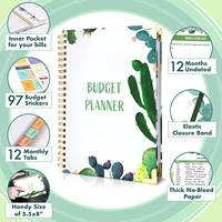 Moniteur de frais en spirale imprimé personnalisé, carnet de notes non daté, organisateur d'argent, livres de banque, bloc-notes, planificateur de Budget
