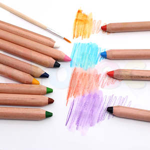 Juego de lápices de colores de crayón de madera 3 en 1 a la moda, logotipo personalizado y color disponible para la creación artística de los niños - Product Image 4