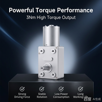 Moteur à engrenages à vis sans fin 12V CC CY370 à couple élevé 3Nm, moteur électrique à faible vitesse avec boîte de vitesses métallique pour machine d'automatisation de serrures intelligentes