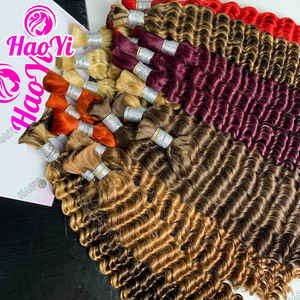 Paquets de cheveux bruts de 15 a sans trame, emballage de paquet de cheveux, tressage de cheveux humains bouclés en vrac, cheveux de tressage de couleur - Product Image 3