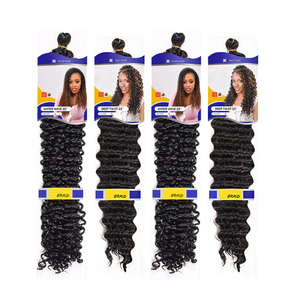 Extensions de cheveux synthétiques à tresser en crochet, ondulées profondes, 22 pouces, 130g, emballage bleu original, vente en gros, faciles à tresser - Product Image 2