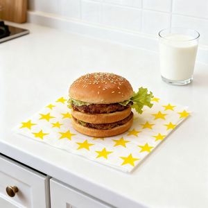 Papier sulfurisé alimentaire pour hamburgers, sandwichs, papier ciré, logo personnalisé, pour la cuisson, la cuisine, rouleaux de poulet - Product Image 1