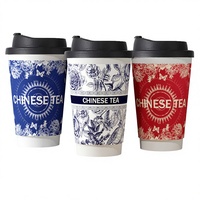 Gobelets à café en papier kraft à double paroi, compostables, biodégradables, jetables, pour café à emporter
