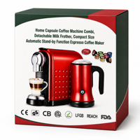 Machine à café expresso à capsules Combi avec mousseur à lait, machine à café à capsules compacte pour la maison