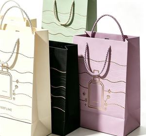 Luxury Perfume Gift Paper <b>Bags</b> With Twisted Rope Handles Hot Stamping Offset Printing Reusable Standard Flat <b>Bag</b> Cosmetic Use - Product Image 2