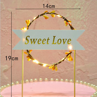 Nouvelle Guirlande LED Joyeux Anniversaire Je t'aime Doux Amour Décoration de Gâteau pour Anniversaire, Saint-Valentin, Mariage, Fête
