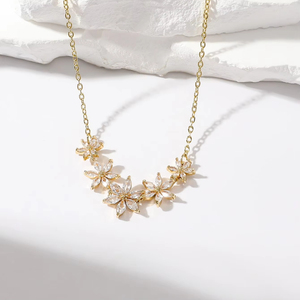 Catena per clavicola da donna in oro e argento, - Product Image 1