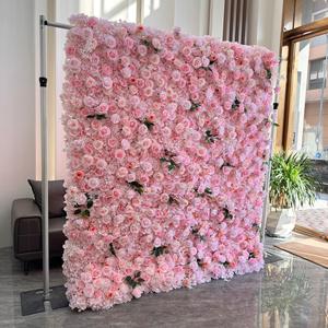 Wide Compatibility <b>Artificial</b> Floral Wall Panel 3D Wedding Event Stage Holiday Backdrop Decor - Product Image 2
