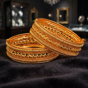 Kanhai Jewels Women's Gold Plated Openable Bollywood <b>Bangles</b> 18098GOLD for Party & Wedding - Product Image 3