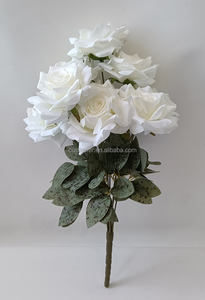 LO-200 Toile <span class=keywords><strong>de</strong></span> Fond en Soie Blanche <span class=keywords><strong>de</strong></span> Haute Qualité, Bouquets <span class=keywords><strong>de</strong></span> Fleurs <span class=keywords><strong>D</strong></span>écoratifs <span class=keywords><strong>de</strong></span> Mariage avec Roses Artificielles et Diamants - Product Image 2