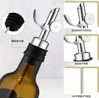 Verseur de bouteille à clapet en acier 304, bec verseur hermétique pour bouteilles d'huile d'olive, de sauce et de vin de cuisine