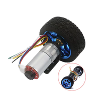Moteur à engrenages CC JGA25-370 avec encodeur - Moteur à réduction de couple élevé pour robots d'équilibrage et voitures intelligentes