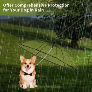 Parapluie pour animaux de compagnie imperméable, portable, protection contre la pluie, poignée extensible, transparent, pour chiens de petite, moyenne et grande taille, parapluie pour chien POE - Product Image 6