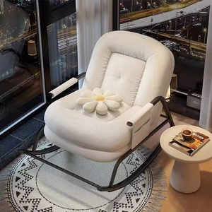 High Quality Modern Velvet Fabric Rocking Chair <b>Single</b> Recliner Comfortable Chaise Lounge Living Room Hotel Lazy-Relax Features - Product Image 1