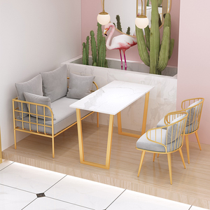 Ensemble <span class=keywords><strong>de</strong></span> meubles <span class=keywords><strong>de</strong></span> magasin <span class=keywords><strong>de</strong></span> <span class=keywords><strong>café</strong></span> et <span class=keywords><strong>de</strong></span> thé au lait minimalistes à <span class=keywords><strong>la</strong></span> mode pour <span class=keywords><strong>la</strong></span> <span class=keywords><strong>réunion</strong></span> <span class=keywords><strong>de</strong></span> restaurant et les loisirs Table et chaise <span class=keywords><strong>de</strong></span> salle à manger fraîches - Product Image 4
