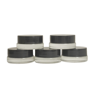 Wadah kosmetik stoples krim mata kaca dasar tebal profil rendah bulat 7ml dengan tutup putih/hitam - Product Image 2