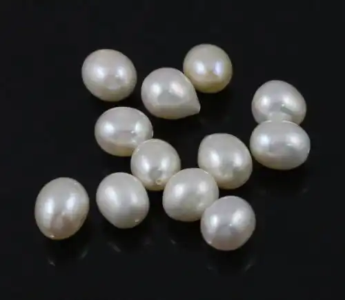 Nuovo commercio all'ingrosso di perle coltivate d'acqua dolce perle di perle per la fabbricazione di gioielli metà forato lacrima bianco 10-11mm foro: 0.5mm 23059