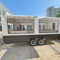 Camion de restauration en fibre de verre avec écran LED, idéal pour les festivals alimentaires urbains de Londres, les événements de restauration d'entreprise, polyvalent, bord de mer, ORANGE