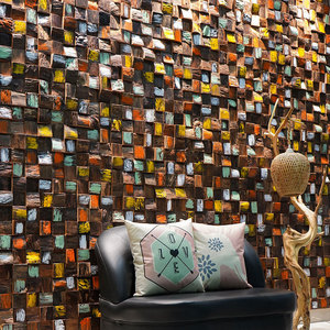 Panel de Pared de Mosaico de Madera Sólida, Tablones de Cedro Envejecido y Desgastado para Decoración de Paredes de Cafeterías, Bistrós y Barras <span class=keywords><strong>Vintage</strong></span> - Product Image 3