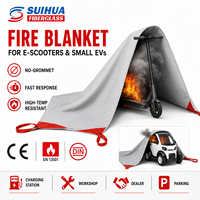 Couverture de sécurité anti-feu pour trottinette électrique 4x5m Gris Double face en silicone et fibre de verre pour Showrooms, Ateliers et Parkings