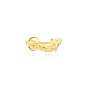 Joyería de Plata de Ley S925 con Diseño de Animales, Chapada en Oro de 18K, con Parte Posterior Plana y Roscada - Product Image 2