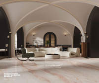 Dalles en pierre frittée aspect marbre Mountains Rivers Soft Surface 2700x1200mm pour décoration murale TV, table de bureau et revêtement de sol
