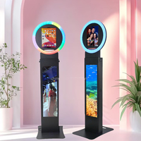 Photobooth Rond Populaire en Aluminium avec Coque en Fer et Flight Case pour Location d'Événements