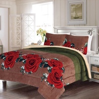Ensemble de couette de luxe King Flower Rose pour mariage, couverture Borrego personnalisée