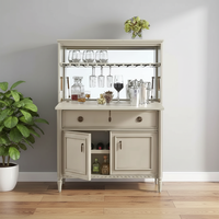 Armoire à vin intégrée de haute qualité en chêne massif français antique, porte réversible, 4 compartiments, écologique