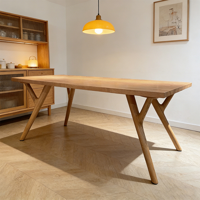 Nordic Minimalist Ash Wood Modern Luxury Dining Table 6 Seater Rectangular Home & Hotel Use