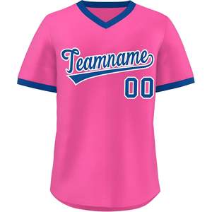 Customizable V-Neck Baseball Jersey Personalized Sports Uniform for Men Women Boys Breathable Softball Wear - Product Image 1