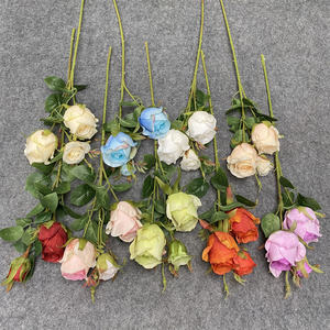 Commercio all'ingrosso moderno Design innovativo lungo 3 teste gomma Zixia fata <span class=keywords><strong>rosa</strong></span> artificiale Fower dekoration - Product Image 4