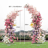 QiYing Victory Décoration de mariage extérieure transfrontalière, Arche de fleurs artificielles en plastique rose et violet, Arche de ballons, Faux fond